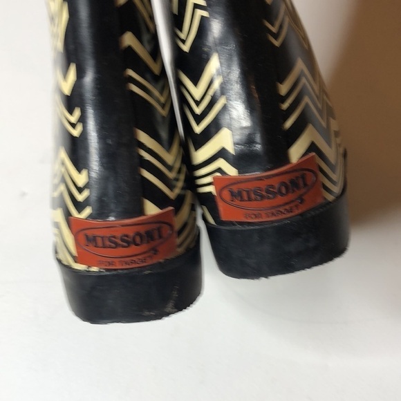 Missoni For Target Zig Zag Rainboots Black Cream 8 - Picture 5 of 9